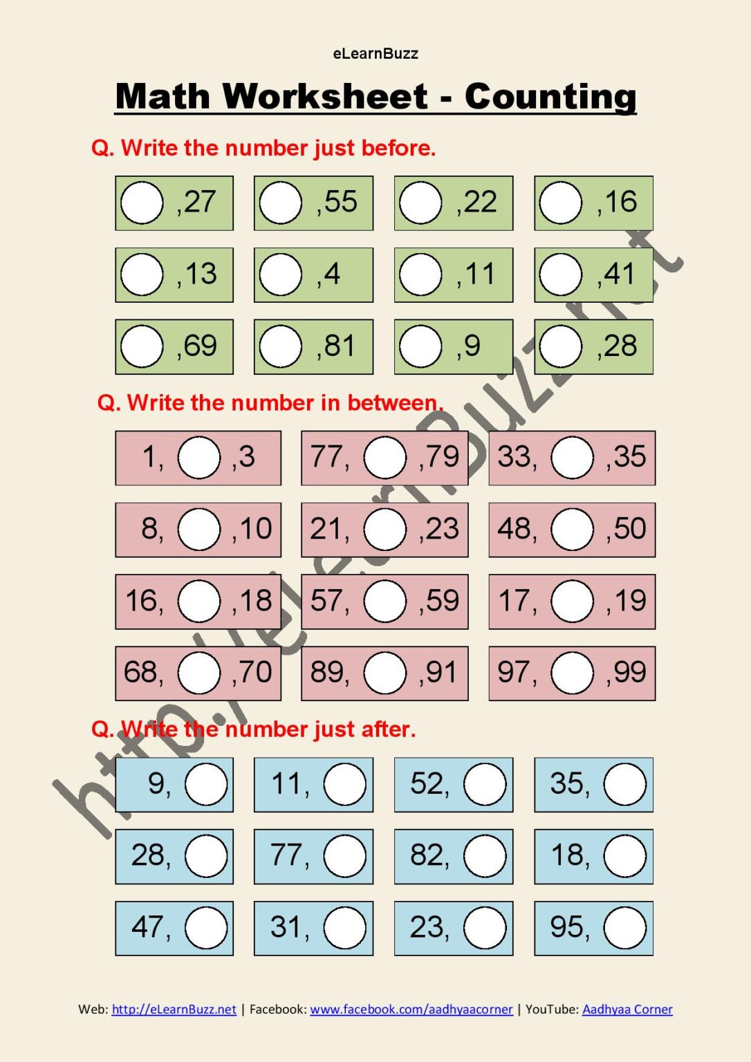 counting worksheet for class 1 and ukg math elearnbuzz