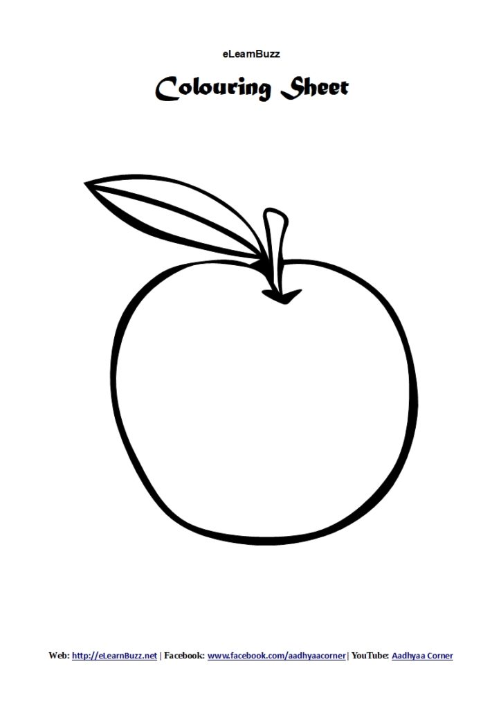 Colouring Sheet Apple for Preschoolers