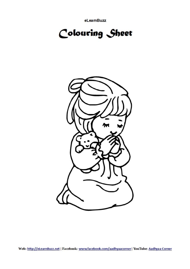 Colouring Sheet for Nursery Kids - Girl