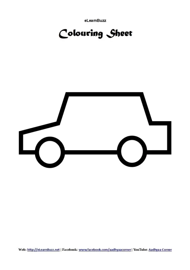 Coloring Sheet Car for Preschoolers