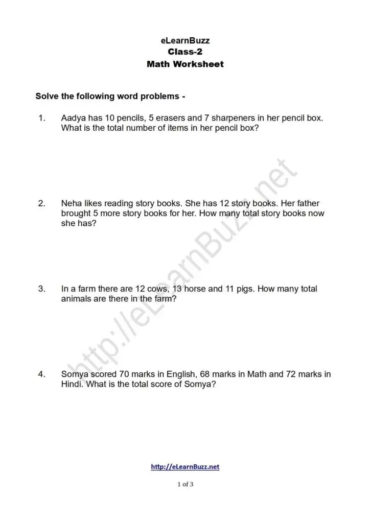 Word Problem on Addition