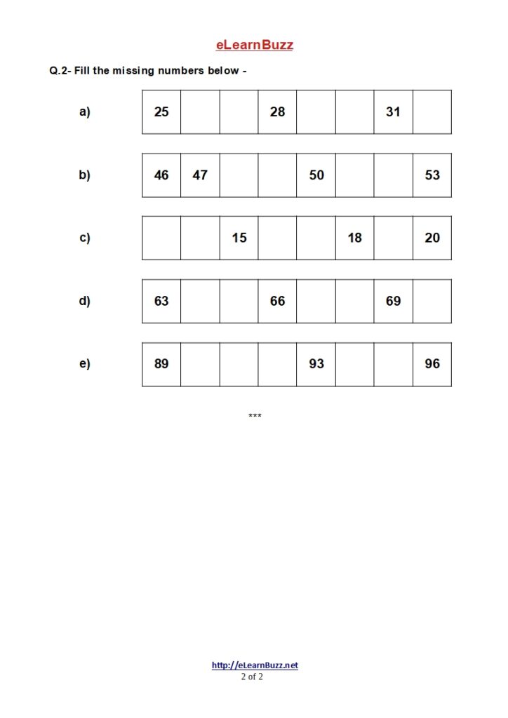 Counting Worksheet for UKG and Class 1