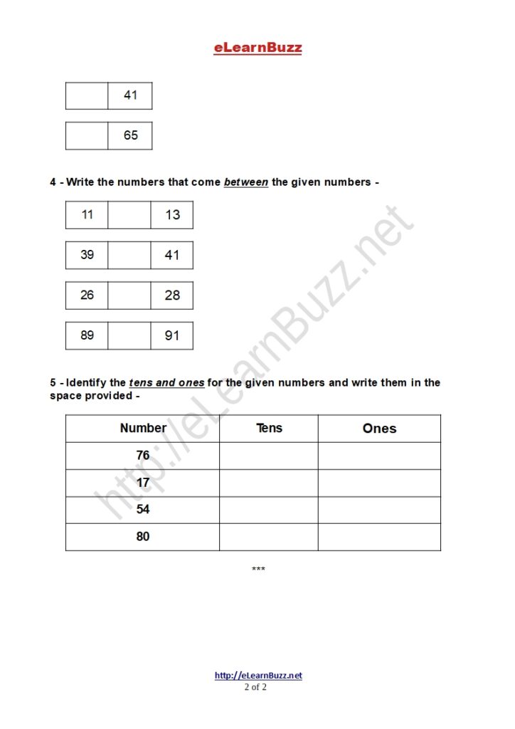 Math Worksheet for UKG Kids