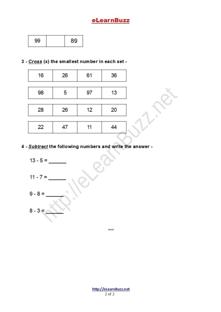 Math Exercise for UKG Kids (Set-2)