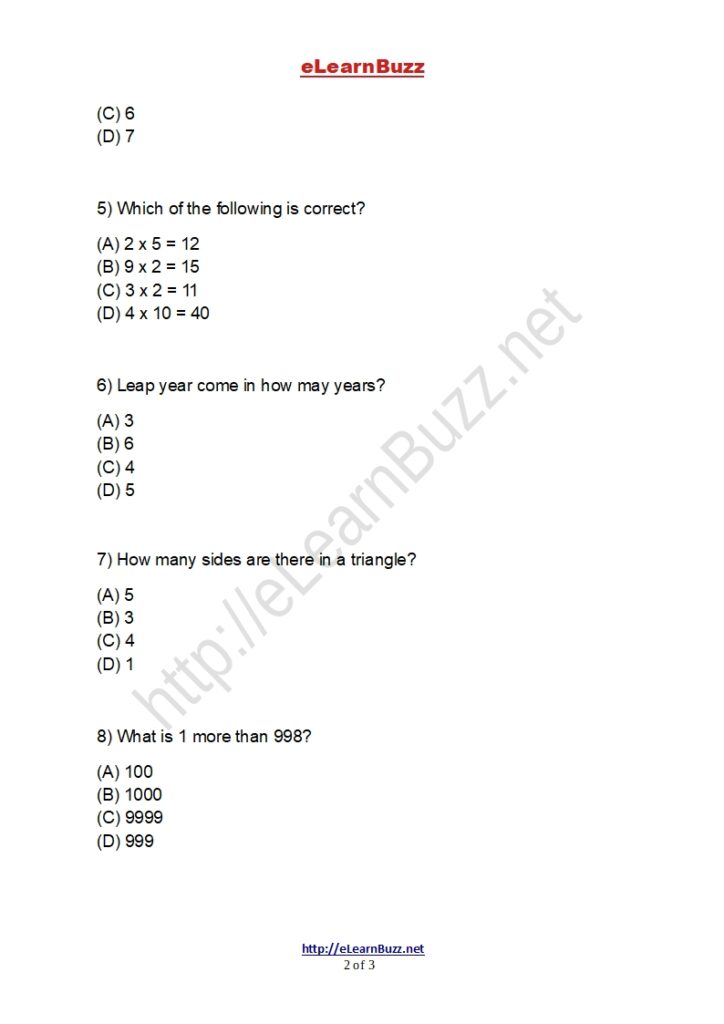 Mental Math Class 2