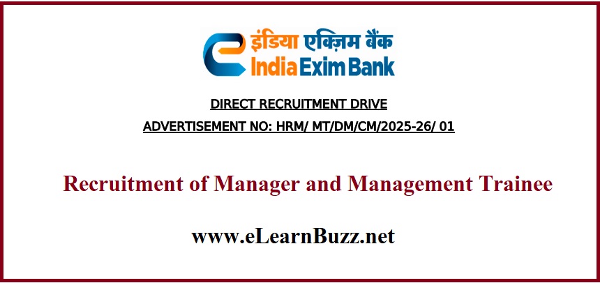 EXIM Bank Recruitment 2025