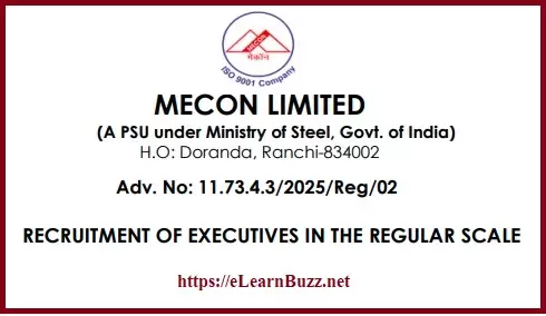 MECON Job Recruitment 2025