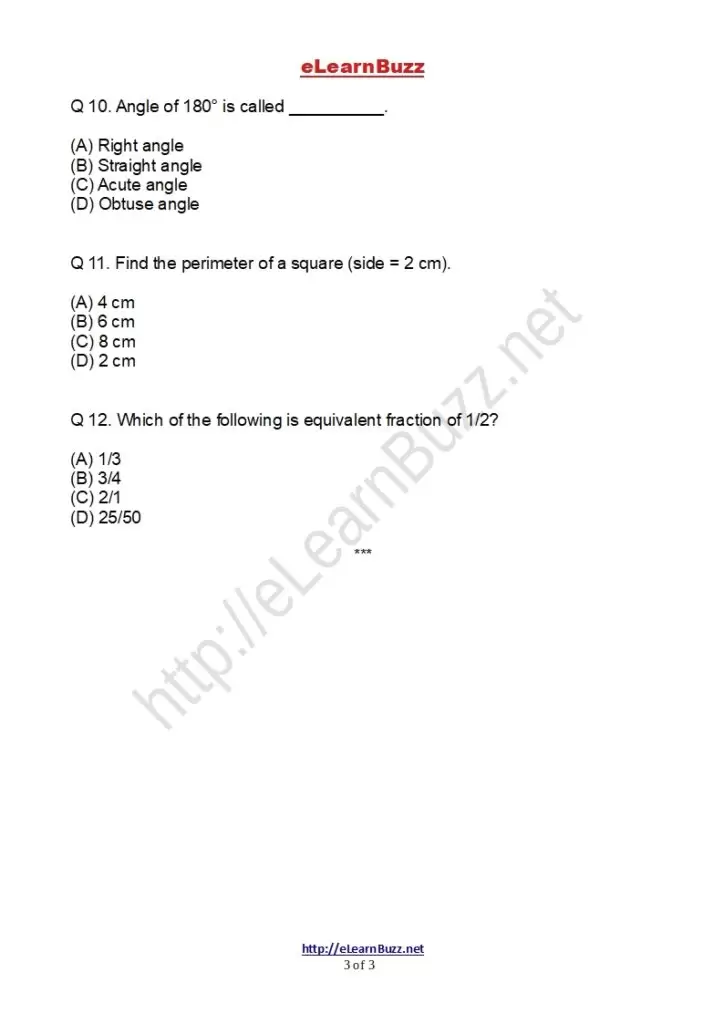 Maths Practice Worksheet