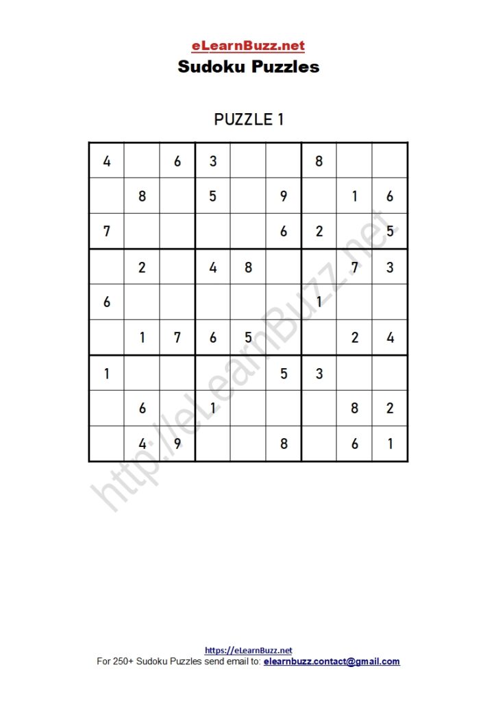 Sudoku Puzzles Free Download Pdf