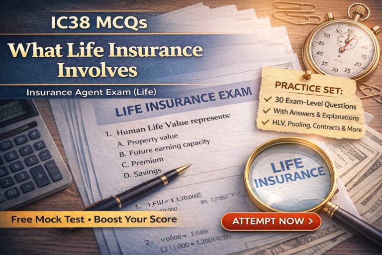 IC38 Exam MCQ Free What Life Insurance Involves