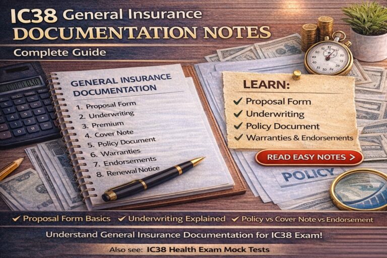 IC38 General Insurance Documentation Notes