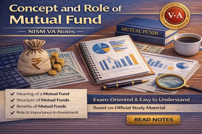 NISM VA Concept and Role of Mutual Fund Notes