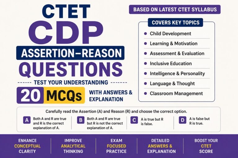CTET CDP Assertion Reason Questions