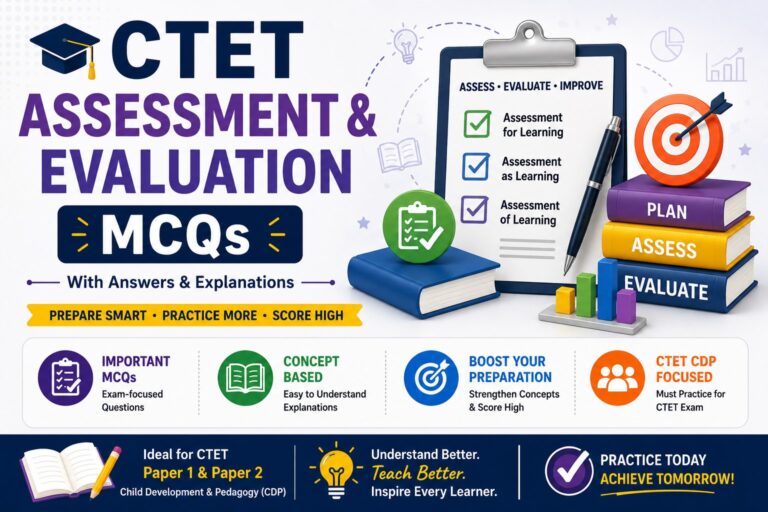 CTET CDP MCQs on Assessment and Evaluation