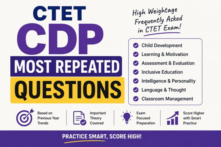 CTET CDP most repeated questions