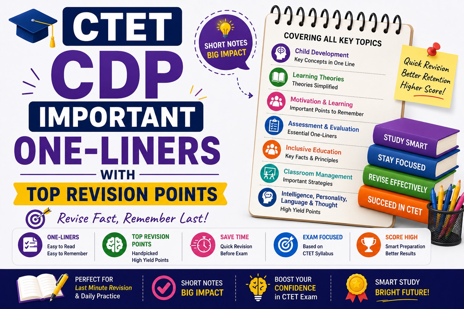 CDP One Liner (Top 40 Important Revision Points for CTET Exam) - eLearnBuzz